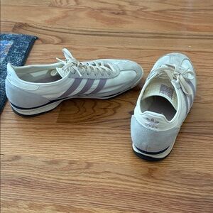 Adidas Off-White and Lavender Sneakers